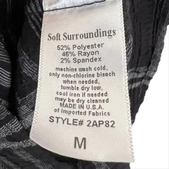 Soft Surroundings Women's Black/Grey Plaid Handkerchief Hem Tunic, Size Medium - Picture 8 of 9